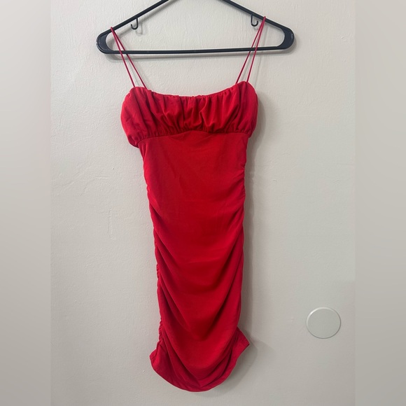 Princess Polly Penney Mini Dress Red Sz 2 - Picture 3 of 9